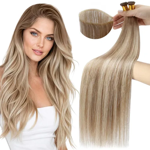 Vista 73 de Moresoo Extensiones de cabello humano real para coser, color negro natural