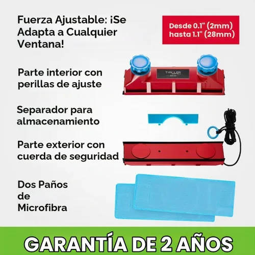 Vista 6 de Tyroler - Herramienta magnética para limpiar ventanas El limpiador de ventanas exteriores de doble cara Glider D-3 AFC se adapta a ventanas de 0.1