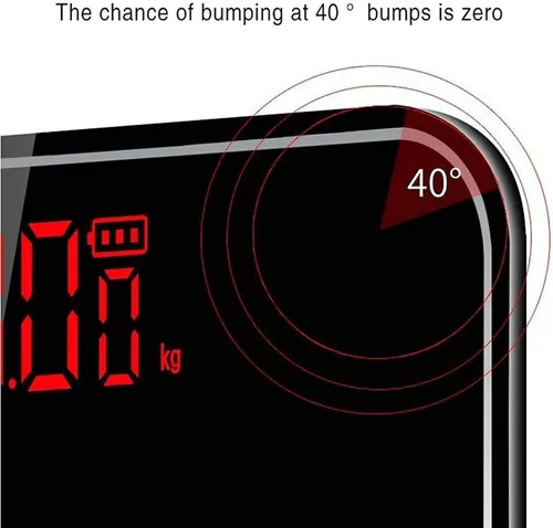 Vista 7 de Báscula de peso corporal con tecnología Step-On, plataforma de vidrio templado con pantalla LCD retroiluminada, báscula de baño digital de alta