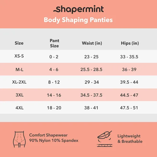 Vista 2 de Shapermint Body Shaper - Panty con control de abdomen - Faja moldeadora para mujer