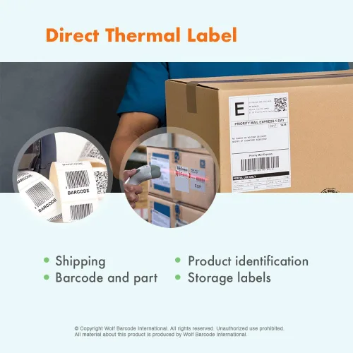 Vista 3 de 4000 pcs 4" x 6" Fanfold Direct Thermal White, 1 Label per fold, 500 Labels/Stack, 8 Stacks/Box