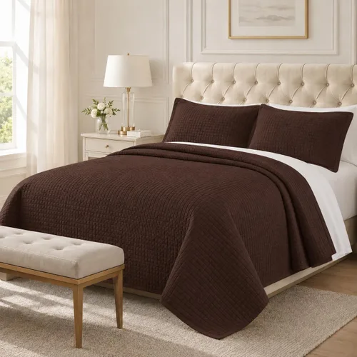 Vista 10 de sheetsnthings Juego de sábanas de microfibra acolchada sin arrugas de lujo de 2 piezas (beige, individual)