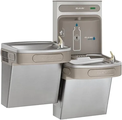 Vista 12 de Elkay EZH2O Bottle Filling Station & Versatile Bi-Level ADA Cooler, Filtered Non-Refrigerated Light Gray