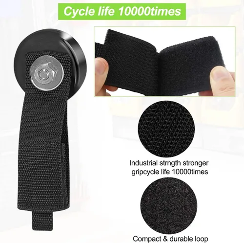 Vista 3 de JEEJINYAN® 2 ganchos magnéticos resistentes, ganchos magnéticos para garaje, soporte magnético para herramientas, correa de cable de organización