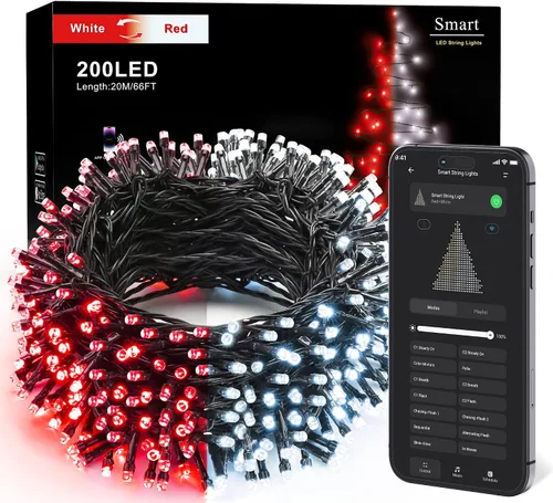 Vista 11 de Brizled - Tira de luces inteligentes para Navidad, 20 metros / 66 pies, 200 luces LED que cambian de color, control por aplicación y voz, luces