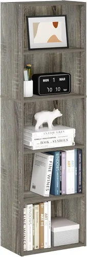 Vista 24 de Furinno PASIR - Estantería de libros de 2 niveles, estantería moderna de 9 x 12 x 21, estanterías abiertas para sala de estar, dormitorio, oficina