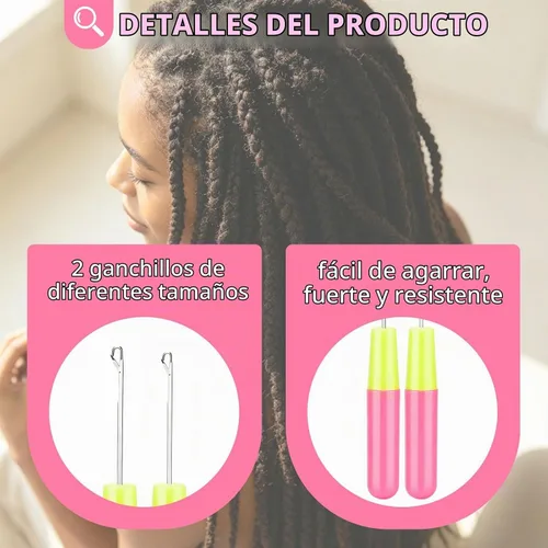 Vista 3 de SWEET VIEW Agujas de ganchillo para cabello, gancho de cierre de diferentes