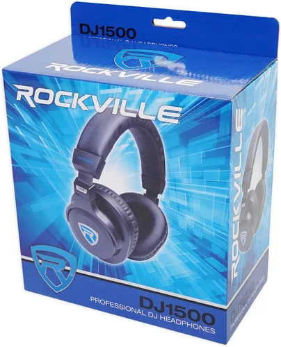Vista 9 de Rockville Auriculares DJ con cable de bobina desmontable, caso+almohadilla extra (DJ1500) Includes Hard Case, Extra Ear Pads, Gold-Plated 1/4