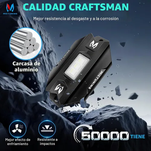 Vista 8 de MICTUNING C1 - Kit de luces de roca RGBW de 4 cápsulas para camión, ATV