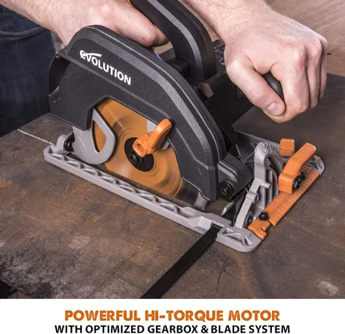 Vista 7 de Evolution Power Tools R185CCS Sierra circular de corte multimaterial TCT de 7-1/4 pulgadas, 7-1/4 pulgadas, naranja