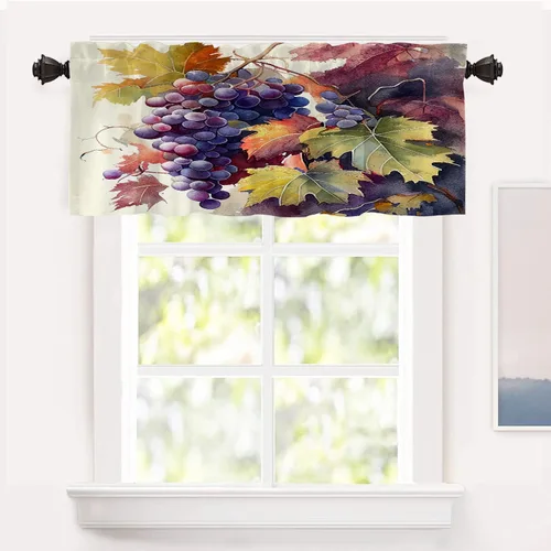 Vista 36 de Shrahala Abstract Colorful Blackout Curtain Tiers, Modern Ative Kitchen Valance Light Blocking Tier Drapes with Rod Pocket, 2 Pack 26 X 24 in