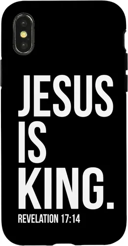 Vista 5 de Jesus is King Bible Scripture Quote Christian Case for iPhone 17