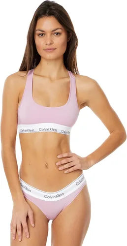 Vista 18 de Calvin Klein Bralette moderno de algodón elástico V-Day sin forro Gris Caliente