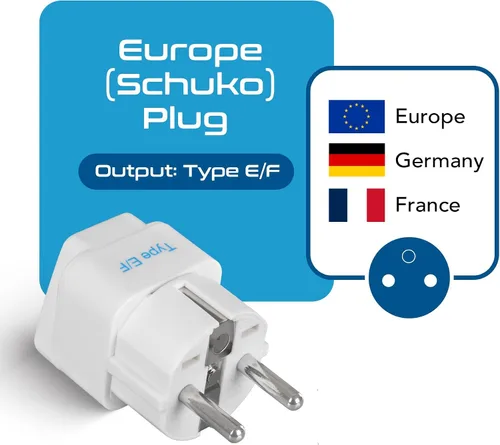 Vista 2 de Adaptador de conexión universal a tierra Ceptics Alemania/Francia (SCHUKO) - Tipo E/F