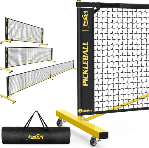 Vista 10 de Fostoy Portable Pickleball Net Set with Wheels, 22 FT & Half Court 11 FT