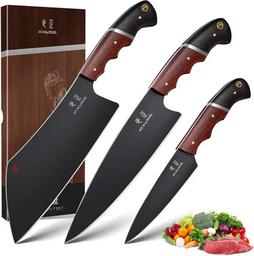 Vista 10 de DRGSKL - Cuchillo utilitario de cocina de Japón - Cuchillo pequeño de chef de 5 pulgadas forjado de una sola pieza de acero de alto carbono ATS-34