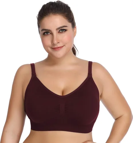 Vista 2 de Lataly Brasier de lactancia sin costuras para mujer, bralette de maternidad para lactancia materna, paquete de 3