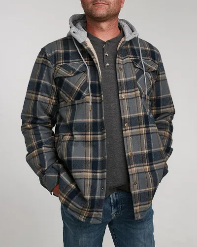 Vista 5 de Venado Northwoods - Chaqueta tipo camisa con capucha de transporte oculto, abrigo de trabajo para hombre