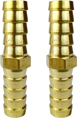 Vista 11 de 2 piezas de accesorios de manguera de latón de 1/2 pulg. con púas, accesorios de empalme de metales, reparador, acoplador de púas igual, adaptador