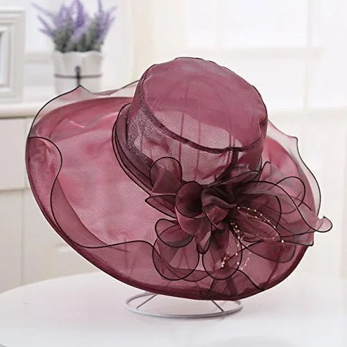 Vista 2 de Sombrero de sol de verano para mujer con protección UV, sombreros de ala ancha plegable