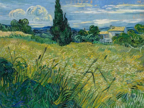 Vista 11 de ART.COM Impresiones artísticas enmarcadas para pared, diseño de trigo verde, 1889 por Vincent van Gogh, decoración escénica, 16 x 12 pulgadas, marco