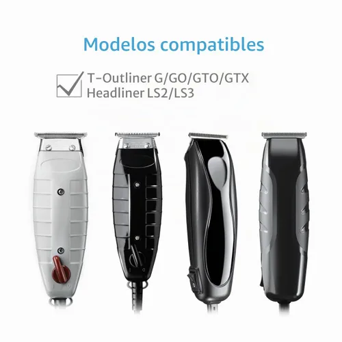 Vista 2 de Paquete de 2 cuchillas en T compatibles con Andis T-Outliner G, GO, GTO, GTX, Headliner LS2, LS3 repuesto