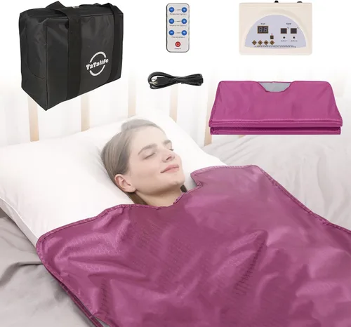Vista 7 de Manta de sauna infrarroja TaTalife, manta de sauna para uso doméstico, sauna infrarroja portátil para desintoxicación y recuperación, rango