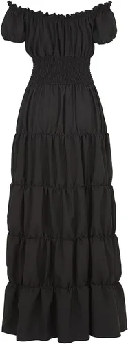 Vista 3 de Lehauya Disfraces renacentistas para mujer, medievales, pirata, campesina, vestido bohemio con cintura fruncida