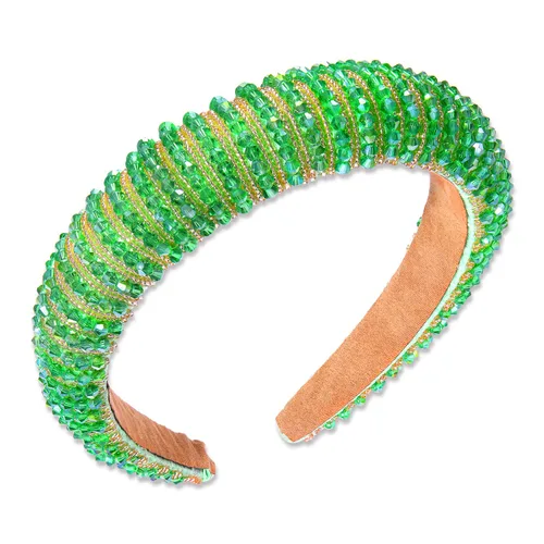 Vista 10 de NVENF Diademas para el día del partido, diadema de fútbol para mujer, con cuentas de cristal y cuentas azules y blancas, accesorios de fútbol