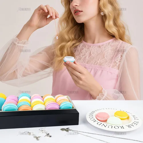 Vista 5 de AUEAR, Paquete de 18 cajas de macarrón, caja de dulces, organizador de almacenamiento de joyas