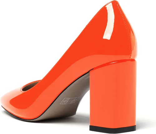 Vista 7 de WAYDERNS Zapatos de tacón alto con punta cuadrada sólida para mujer, de 3 pulgadas