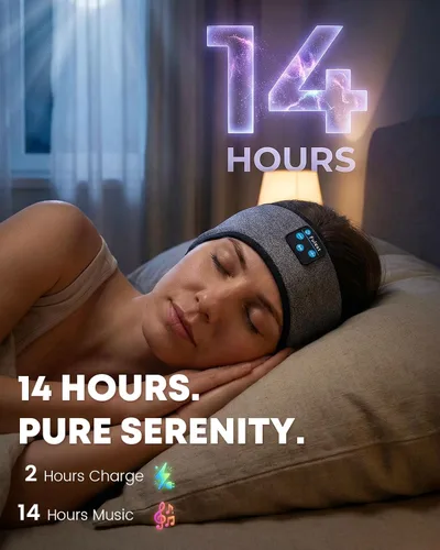 Vista 7 de Audífonos para Dormir con Diadema Bluetooth, Audífonos para Dormir con Diadema Deportiva, Audífonos para Dormir de Larga Duración con Altavoces
