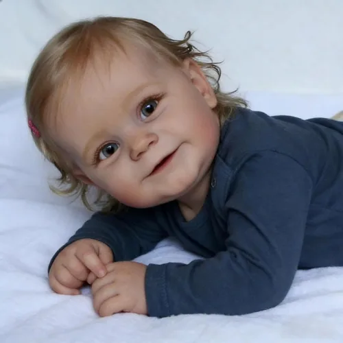 Vista 4 de iCradle Adorable Muñeca Reborn de Bebé con Aspecto Real de 50 cm, Muñeca de Bebé de Silicona para Niños de 3+ Años