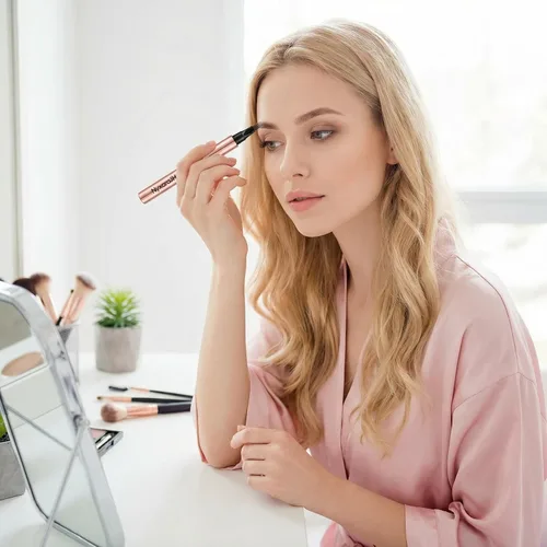 Vista 7 de Bolígrafo de cejas de 4 puntas con cepillo, larga duración de 24 horas, efecto microblading impermeable, 6 colores disponibles, trazos similares al