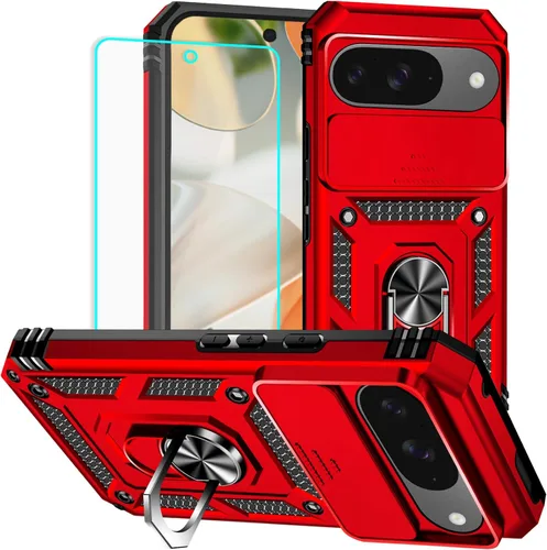 Vista 30 de HNHYGETE Funda para Pixel 6a con protector de pantalla HD, soporte giratorio de grado militar de 360° (resistente) a prueba de golpes para Google