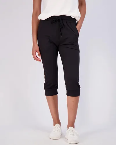 Vista 2 de Paquete de 3 pantalones capri suaves y sedosos para mujer, con puños, atléticos, cómodos, casuales, con bolsillos (disponible en tallas extragrandes)