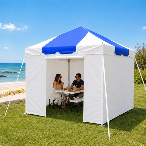 Vista 22 de Party Tents Direct - Toldo con marco de fin de semana, parte superior Blanco