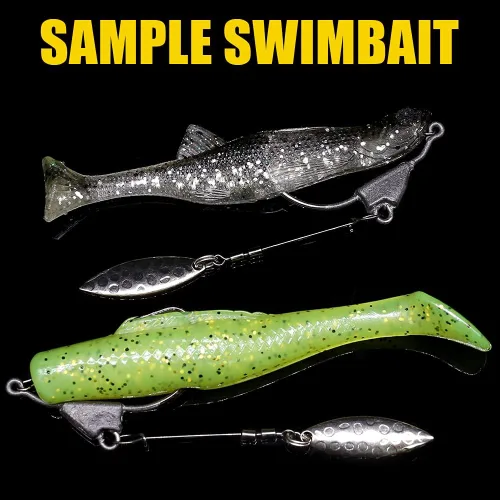 Vista 5 de Underspin-Jig-Heads-Swimbait-Hooks-with-Spinner Blades Pesca Anzuelos Pesados Paquete de 6