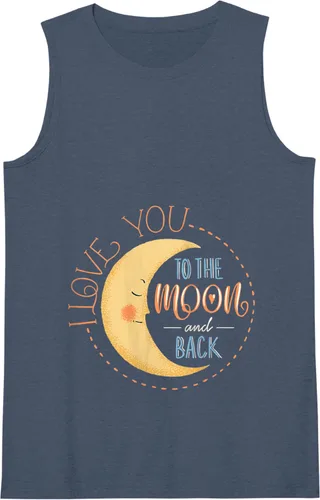Vista 13 de Camiseta con texto en inglés "I Love You To the Moon And Back Tank Top Negro