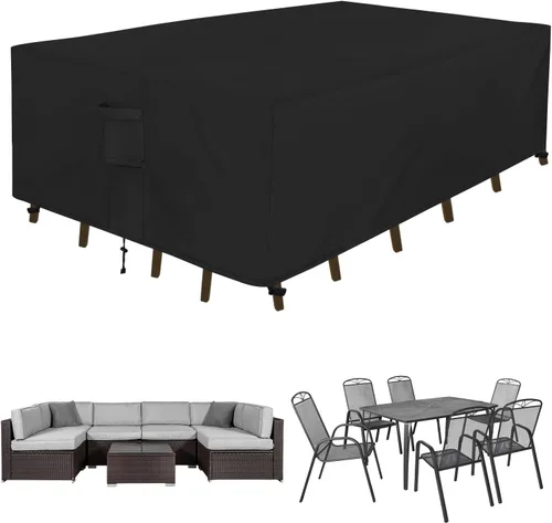 Vista 13 de Easy-Going Funda rectangular para muebles de patio, impermeable, para mesa de comedor y silla, anti-UV, juego de fundas de sofá seccional exterior