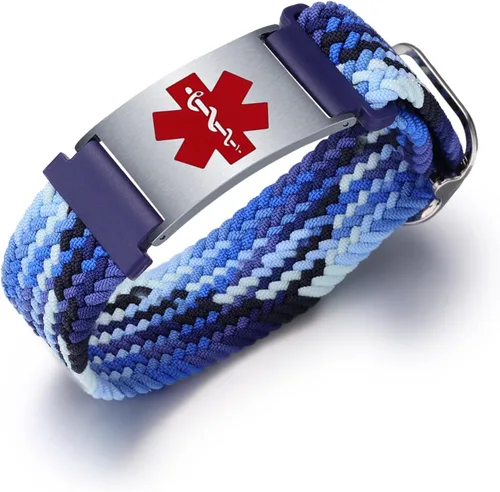 Vista 41 de Pulseras deportivas personalizadas de alerta médica para mujeres y hombres – Pulseras de identificación médica personalizadas con grabado gratuito