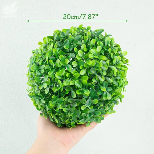 Vista 2 de Azure Zone, Juego de 2 bolas decorativas de plantas artificiales para decoración del hogar de boda