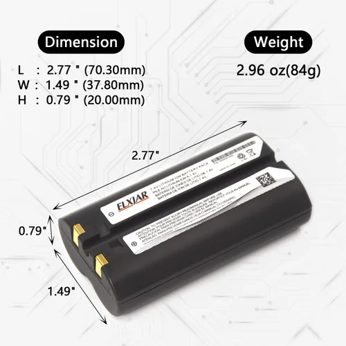 Vista 3 de Paquete de 2 baterías de iones de litio de 7.4V 2200mAh 550039-100 repuesto para impresora Datamax Oneil MF2Te MF4Te Microflash 4i 4T MF4 OC2 OC3 OC4
