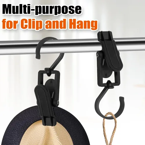 Vista 4 de Ganchos giratorios de plástico para colgar, ganchos giratorios súper fuertes, ganchos para ropa, clips de ropa, perchas de armario para el hogar
