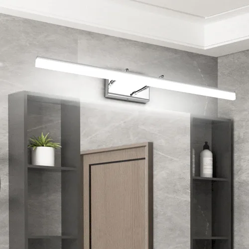 Vista 32 de Aipsun Luces LED de tocador de 15.7 pulgadas ajustables para baño, lámpara de pared para baño, accesorio de iluminación sobre espejo cromado moderno