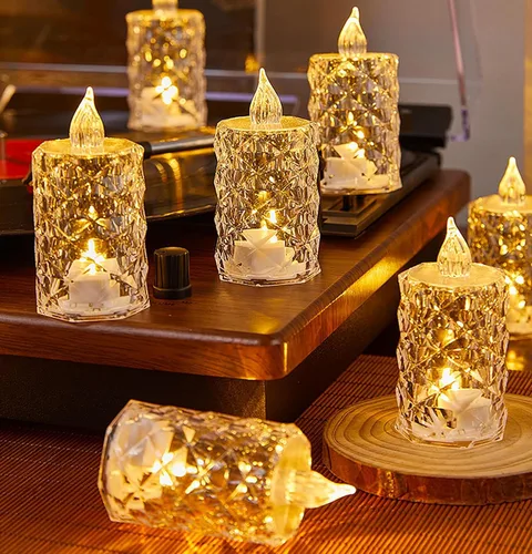 Vista 13 de Paquete de 12 velas de té LED sin llama, para decoración de Halloween, Navidad, hogar/boda, regalos de días festivos y luces decorativas
