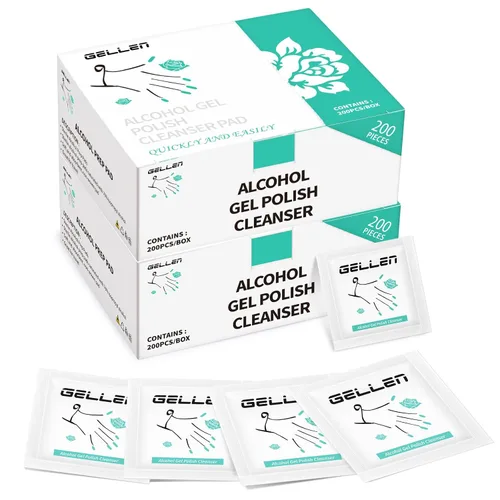 Vista 13 de GELLEN Almohadillas limpiadoras de uñas, 50 piezas con kit de herramientas