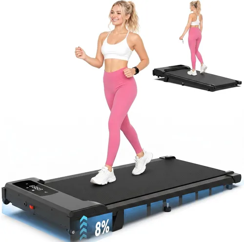 Vista 9 de ANCHEER Under Desk Walking Pad Treadmill for Home Office with Incline Rosa Pro