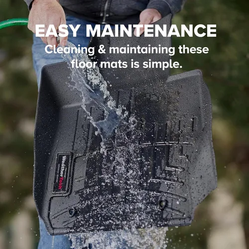 Vista 7 de WeatherTech Revestimientos de suelo de ajuste personalizado para Ford Super Duty - 1ª fila (OTH) y segunda fila (442931-440022), negro