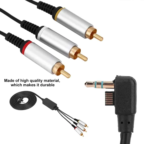 Vista 3 de Cable AV 1.5M Componente ABS TV Cable Audio Video Cable para PSP2000 3000